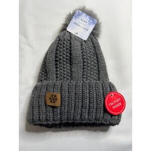 Soft & Cozy Winter Knit Beanie Hat with Pom Pom – Gray